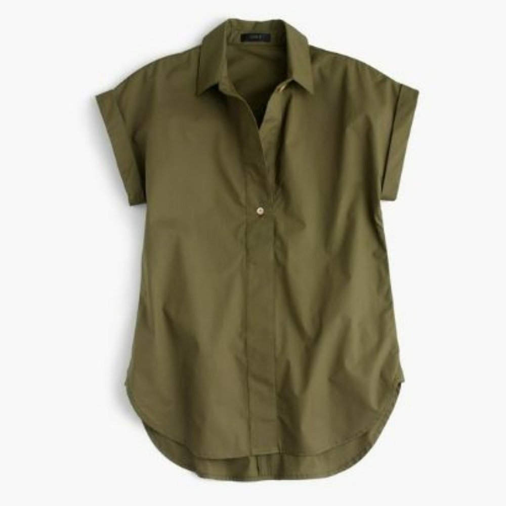 NWT J.Crew Petite Short Sleeve Popover Shirt